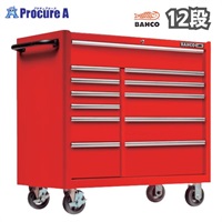 ポーチ付 バーコ キャビネット 複合2列12段引き出し ロールキャブ  レッド ラバートップ 1475KXL12PSV 赤 1台 高さ985×幅1016×奥行501mm ■▼347-2004