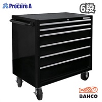ポーチ付 バーコ キャビネット 6段 ロールキャブ ブラック ゴムマット仕様天板 K1475KXL6PC 1台 高さ985×幅1016×奥行501mm BAHCO ■▼135-0676