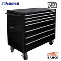 ポーチ付 バーコ キャビネット 7段 ロールキャブ ブラック ゴムマット仕様天板 K1475KXL7PC 黒 1台 高さ985×幅1016×奥行501mm BAHCO ■▼135-0677