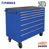 ポーチ付 バーコ キャビネット 7段 ロールキャブ ブルー ゴムマット仕様天板 K1475KXL7PCM 青 1台 高さ985×幅1016×奥行501mm BAHCO ■▼135-0667
