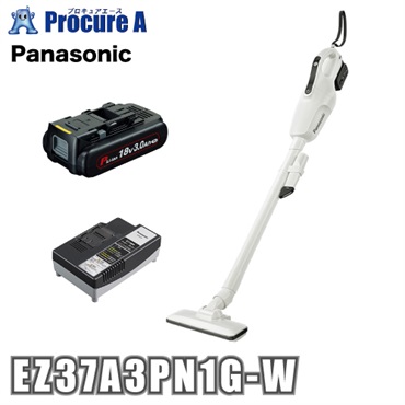 Panasonic 工事用充電クリーナー EZ37A3PN1G-W 18V 3.0Ah 電池セット 白 パナソニック（株）