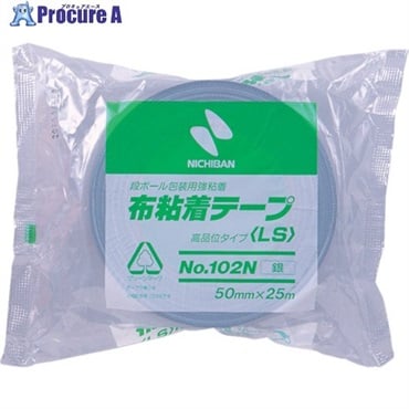 ニチバン 布粘着テープ102N銀50mmX25m 102N10-50  1巻  ニチバン(株) ▼868-4125