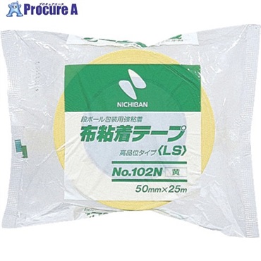 ニチバン 布粘着テープ102N黄50mmX25m 102N2-50  1巻  ニチバン(株) ▼868-4131