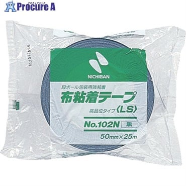 ニチバン 布粘着テープ102N黒50mmX25m 102N6-50  1巻  ニチバン(株) ▼868-4135