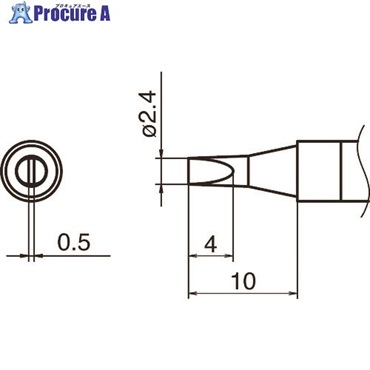 白光 こて先 2.4D型 T36-D24  1本  白光(株) ▼163-9855