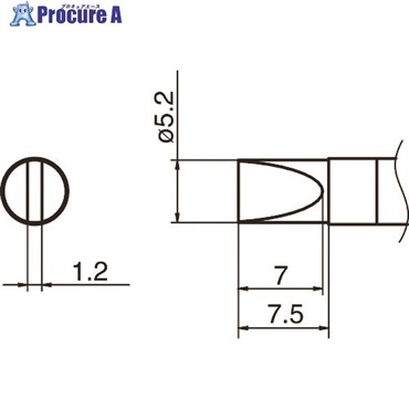白光 こて先 5.2D型 T36-D52  1本  白光(株) ▼164-1327