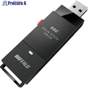 バッファロー PC対応 USB3.2(Gen2) TV録画 スティック型SSD 500GB ブラック Type-C付属 SSD-SCT500U3-BA  1個  ▼384-7749