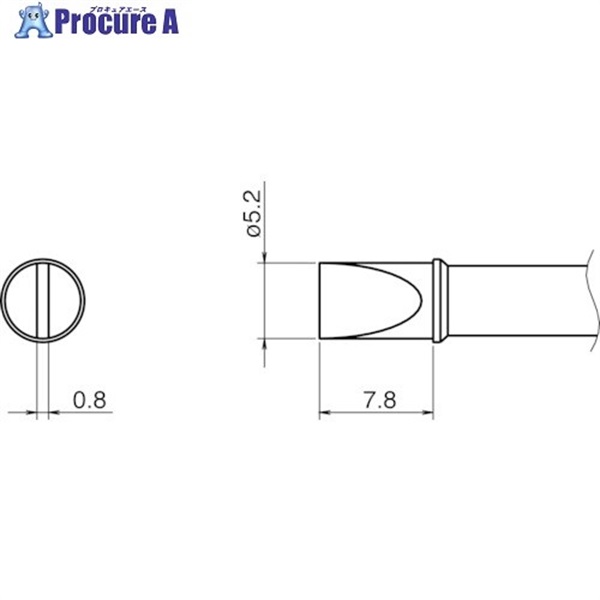 白光 こて先/5.2D型 T31-02D52  1本  白光(株) ▼751-7238