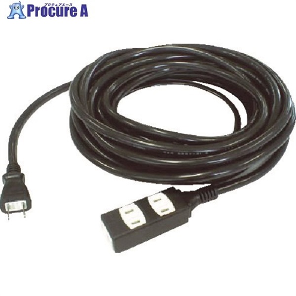 TRUSCO ソフトタイププラグ 3個口タップ型 10m ブラック TRIS15-103-BK  1本  トラスコ中山(株) ▼116-4910