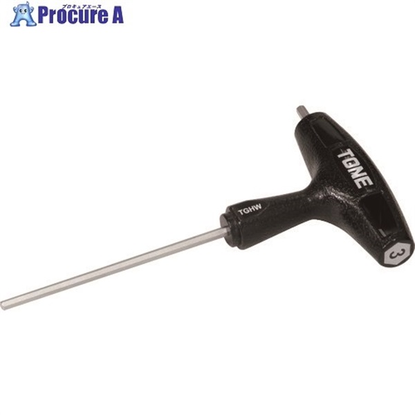 TONE 六角棒レンチ(T形) グリップヘキサゴンレンチ 対辺寸法3mm 全長134mm TGHW-03