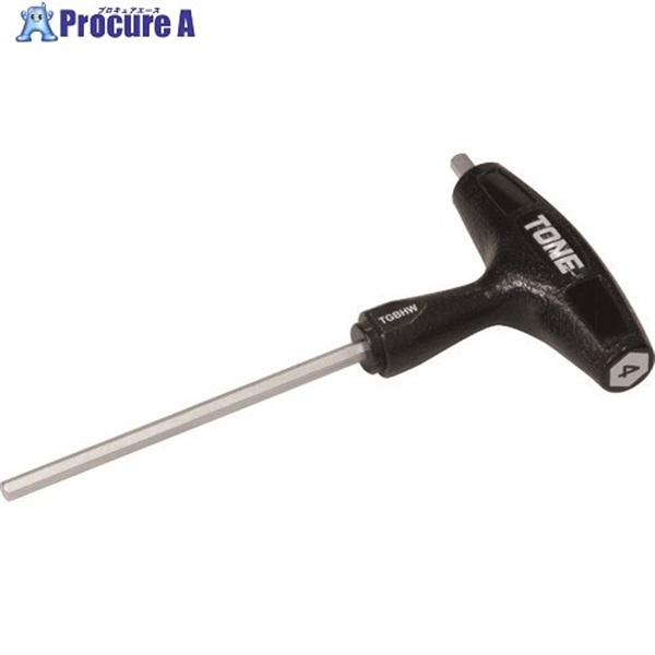 TONE 六角棒レンチ(T形) グリップヘキサゴンレンチ 対辺寸法4mm 全長140mm TGHW-04