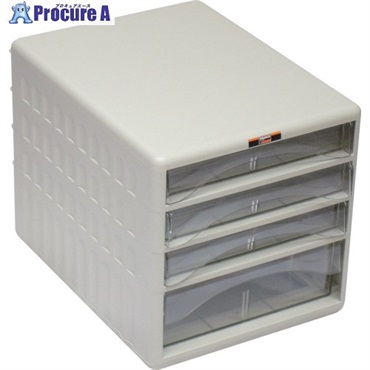 TRUSCO レターケース 引き出しA4浅型3個、A4深型1個 TOA4-S3W1  1台 ▼286-9187