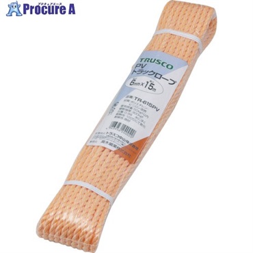 TRUSCO PVトラックロープ 3つ打 線径6mmX長さ15m TR-615PV  1巻 ▼511-2273
