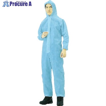 TRUSCO 不織布使い捨て保護服 Lサイズ ブルー TPC-L-B  1着  トラスコ中山(株) ▼763-8141