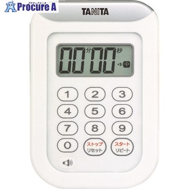 TANITA 丸洗いタイマー100分計 TD‐378‐WH TD-378-WH  1個  (株)タニタ ▼765-8702