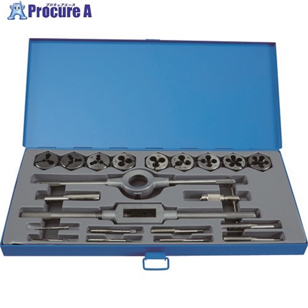 TRUSCO メートルネジ用ハンドタップ、ダイスセット(並目)M3-M16 THTD-CSET  1S  トラスコ中山(株)