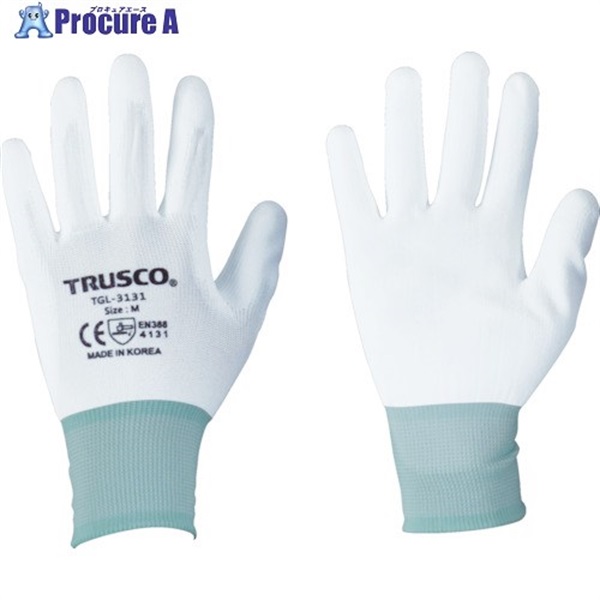 TRUSCO ナイロン手袋PU手のひらコート(10双入)M TGL-3131-10P-M  1袋  トラスコ中山(株) ▼770-0571