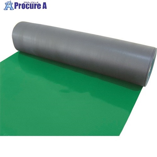 TRUSCO 塩ビマット B山 グリーン 1.5mmX915mmX20m TEBM-920-GN  1巻  トラスコ中山(株) ◇