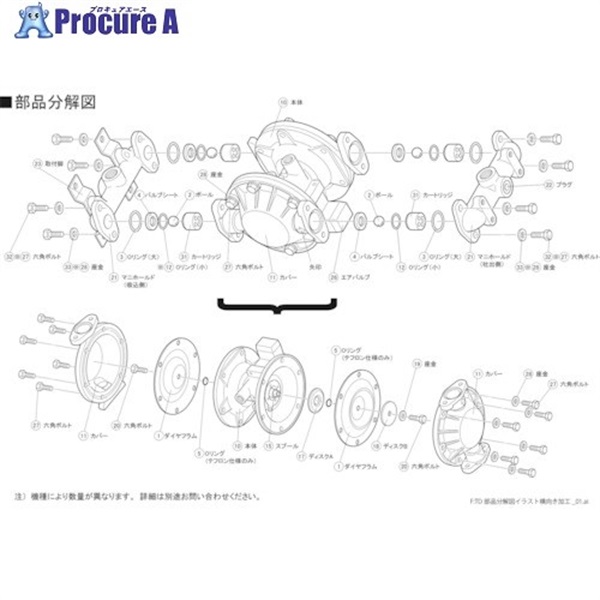 TAIYO ダイヤフラムポンプTD2-25AT用メンテナンスパーツ ダイヤフラム TD2/25AT001  1個  (株)TAIYO ▼828-9215