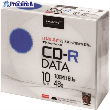 ハイディスク CD-R 10枚スリムケース入り TYCR80YP10SC  1パック  (株)磁気研究所 ▼208-0144