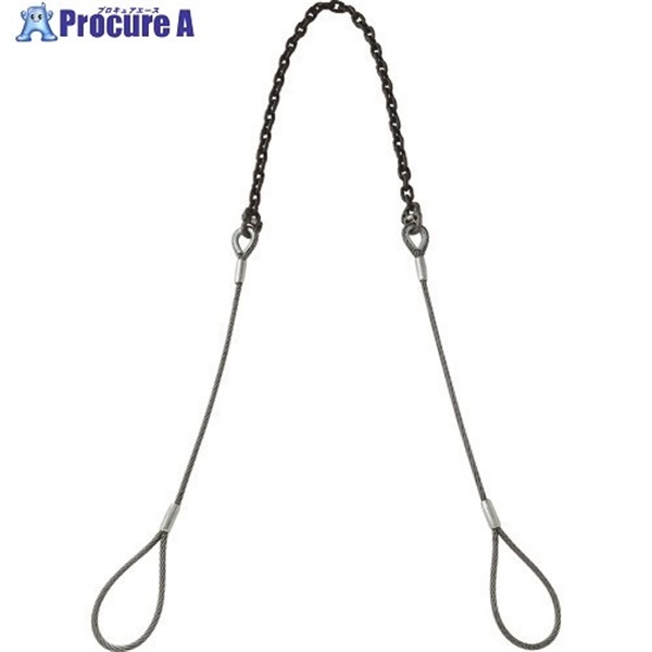 TRUSCO 玉掛ワイヤチェーンスリング(コンビスリング) Φ12X1M CMチェーン10MM2M TWCS12S1-2  1S  トラスコ中山(株)