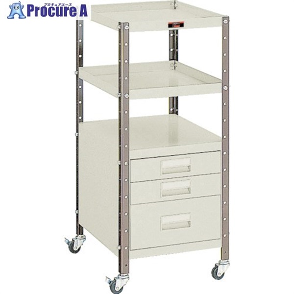TRUSCO V型ツールワゴン 350X420XH798 3段引出付 VS-2  1台  トラスコ中山(株)