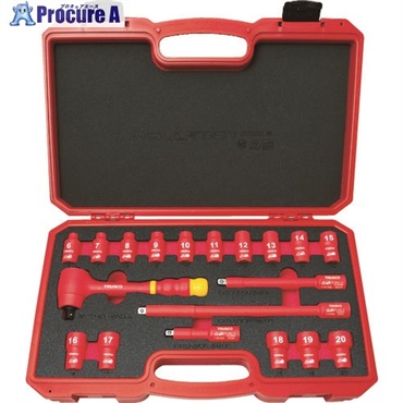 TRUSCO 絶縁ソケットレンチセット(6角タイプ)差込角9.5mm TZSW3-19S  1S ▼762-4603