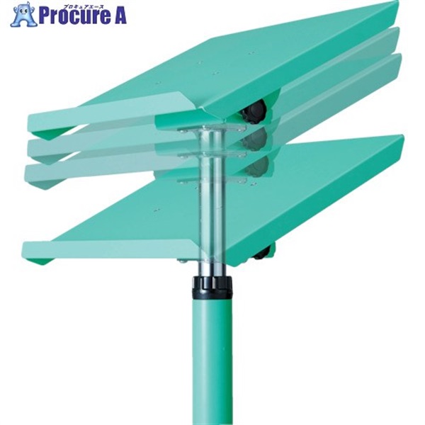 TRUSCO ワークサポートスタンド ロック機構付昇降型 キャスター付 ヤンググリーン色 WS-2C-YG  1台  トラスコ中山(株)