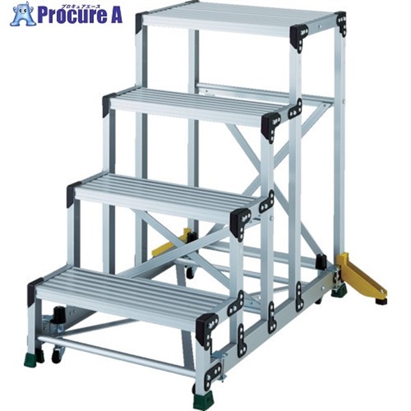 TRUSCO TSF型踏台 H1000 アウトリガー MGキャスター付 TSF-4610-OC  1台  トラスコ中山(株) ◇