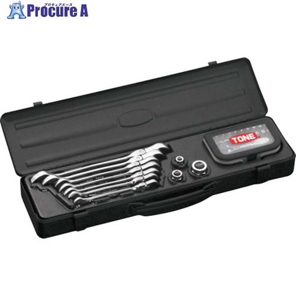 TONE 首振クイックラチェットめがねレンチビットラチェットセット RMFQ700BRBK