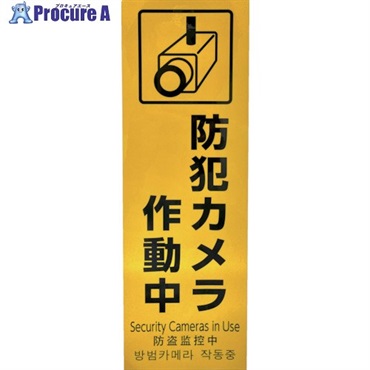 光 多国語防犯サイン 反射シート 防犯カメラ作動中 HBH301-1  1枚  (株)光 ▼595-1654