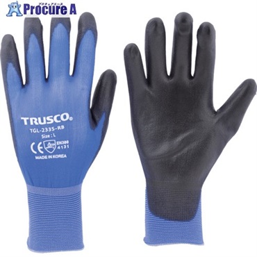 TRUSCO 極薄ナイロン手袋PU手のひらコート ロイヤルブルー L TGL-2335-RB-L  1双  トラスコ中山(株) ▼770-0342