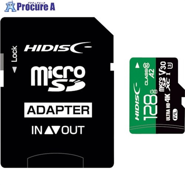 ハイディスク 超高速R170シリーズmicroSDXCカード 128GB HDMCSDX128GA2V30PRO  1個  (株)磁気研究所 ▼364-7186