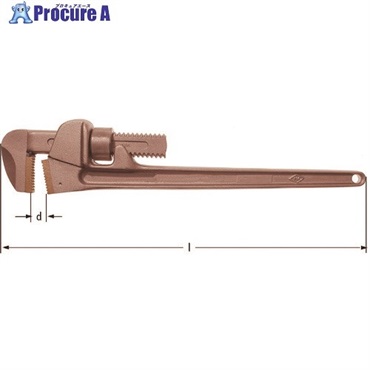 Ampcoスイス 防爆パイプレンチ 最大口開き30mm 全長280mm ET0280B  1丁 ▼102-6443