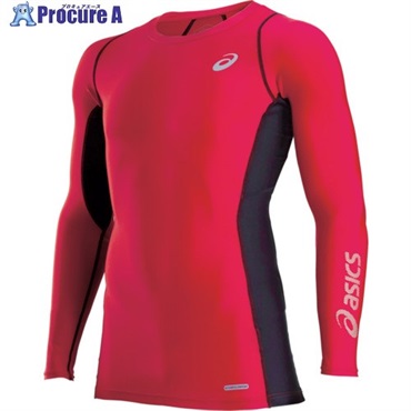 ASICS 【売切廃番】ウィンジョブロングスリーブシャツ レッド 2XL CH5000.23-2XL  1着 ▼103-8132