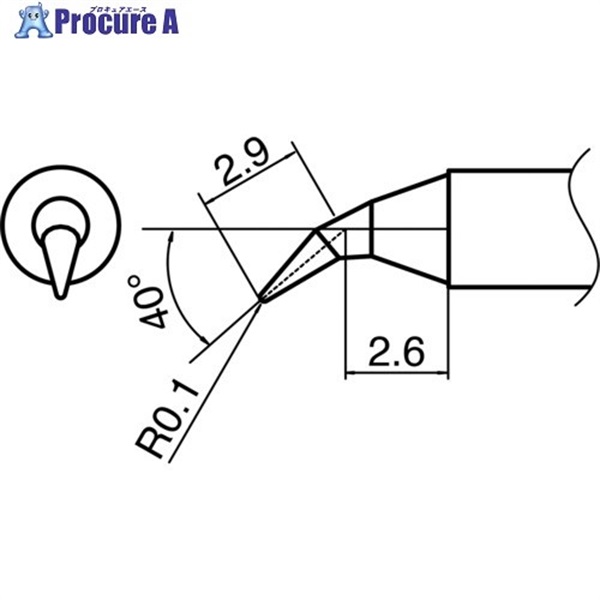 白光 こて先 J型 T35-03J  1本  白光(株) ▼111-4076