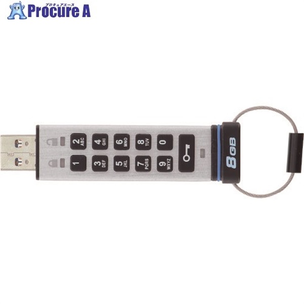 エレコム セキュリティUSBメモリ 10Key付 USB3.0 8GB シルバー HUD-PUTK308GA1  1個  エレコム(株) ▼130-9308