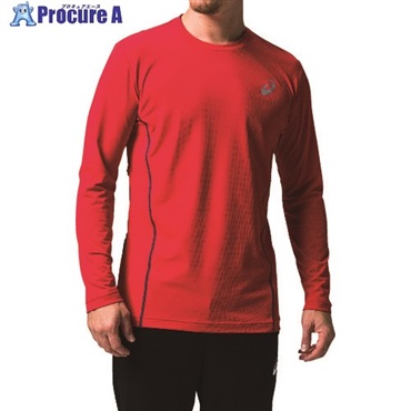 ASICS 【売切廃番】長袖シャツ ウィンジョブ[[R上]] ロングスリーブクールトップ クラシックレッド×ダークグレー S 2271A008.600-S  1着  ▼148-7898
