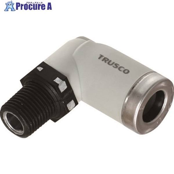 TRUSCO チューブ継手 ワンハンド脱着型エルボ 8MMXR1/4 TTL8-02  1個  トラスコ中山(株) ▼207-7699