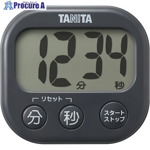 TANITA 抗菌でか見えタイマー TD-429-GY TD-429-GY  1個  (株)タニタ ▼625-5775