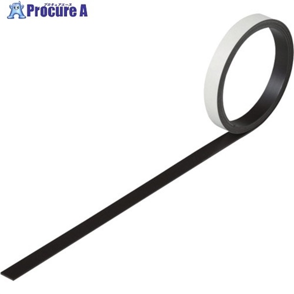 緑十字 粘着マグネット(強磁力タイプ) マグネ10T 10mm幅×1m×1.2mm 裏テープ付 312110  1巻 ▼167-0220