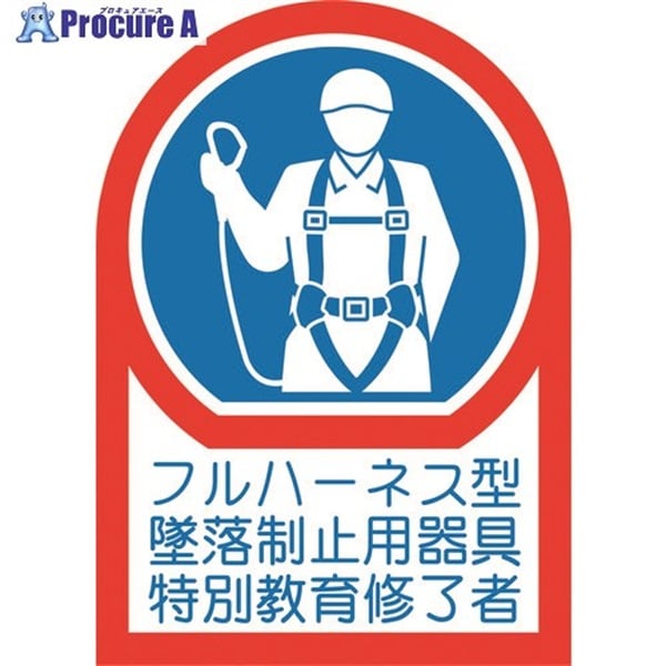 緑十字 ヘルメット用ステッカー フルハーネス型墜落制止用器具特別教育修了者 HL-128 35×25mm 10枚組 オレフィン 233128  1組  (株)日本緑十字社 ▼178-7926