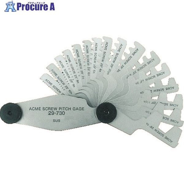 TRUSCO アクメスクリューピッチゲージ 測定範囲1-12山 16枚組 29-730 (16マイセット)  1個  トラスコ中山(株)