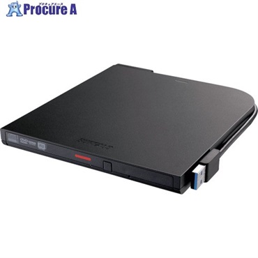 バッファロー USB3.2(Gen1)ポータブルDVDドライブ Type-Cケーブル/再生・書込みソフト添付 DVSM-PTC8U3-BKB  1個  (株)バッファロー ▼428-4238