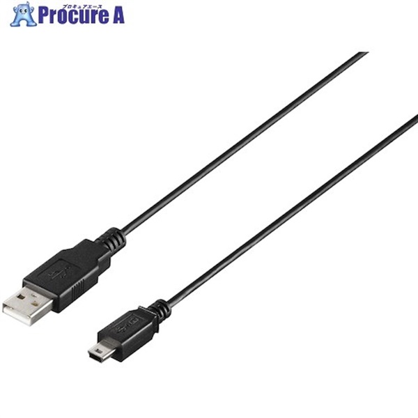 BAFFALO USB2.0 A to miniB ケーブル 0.5m ブラック BU2AMN05BK  1個  (株)バッファロー ▼453-8139