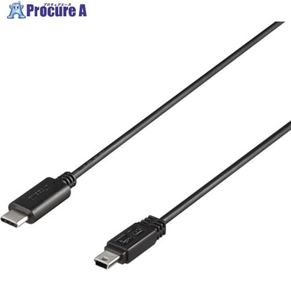 BAFFALO USB2.0ケーブル C-miniB 0.5m ブラック BU2CMN05BK  1個  (株)バッファロー ▼453-8155