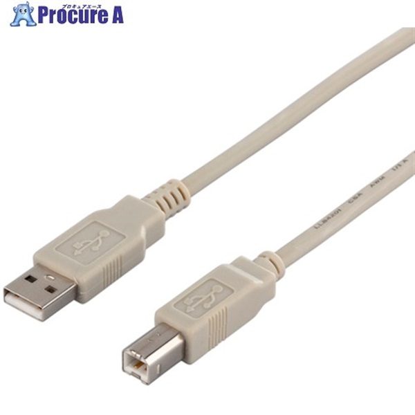 BUFFALO USB2.0ケーブル(A to B) 1m アイボリー BSUAB210IV  1本 ▼453-9612