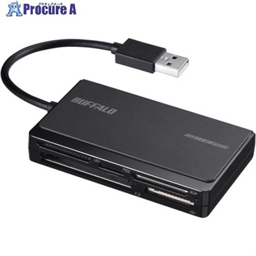 バッファロー USB2.0 マルチカードリーダー UHS-I対応 ケーブル収納モデル ブラック BSCR500U2BK  1個  (株)バッファロー ▼459-4845