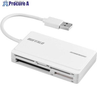 バッファロー USB2.0 マルチカードリーダー UHS-I対応 ケーブル収納モデル ホワイト BSCR500U2WH  1個  (株)バッファロー ▼459-4846