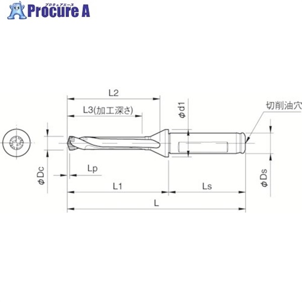 京セラ マジックドリル用ホルダ SF-DRC 加工深さ5×DC SF16-DRC110M-5  1本 ▼357-7279